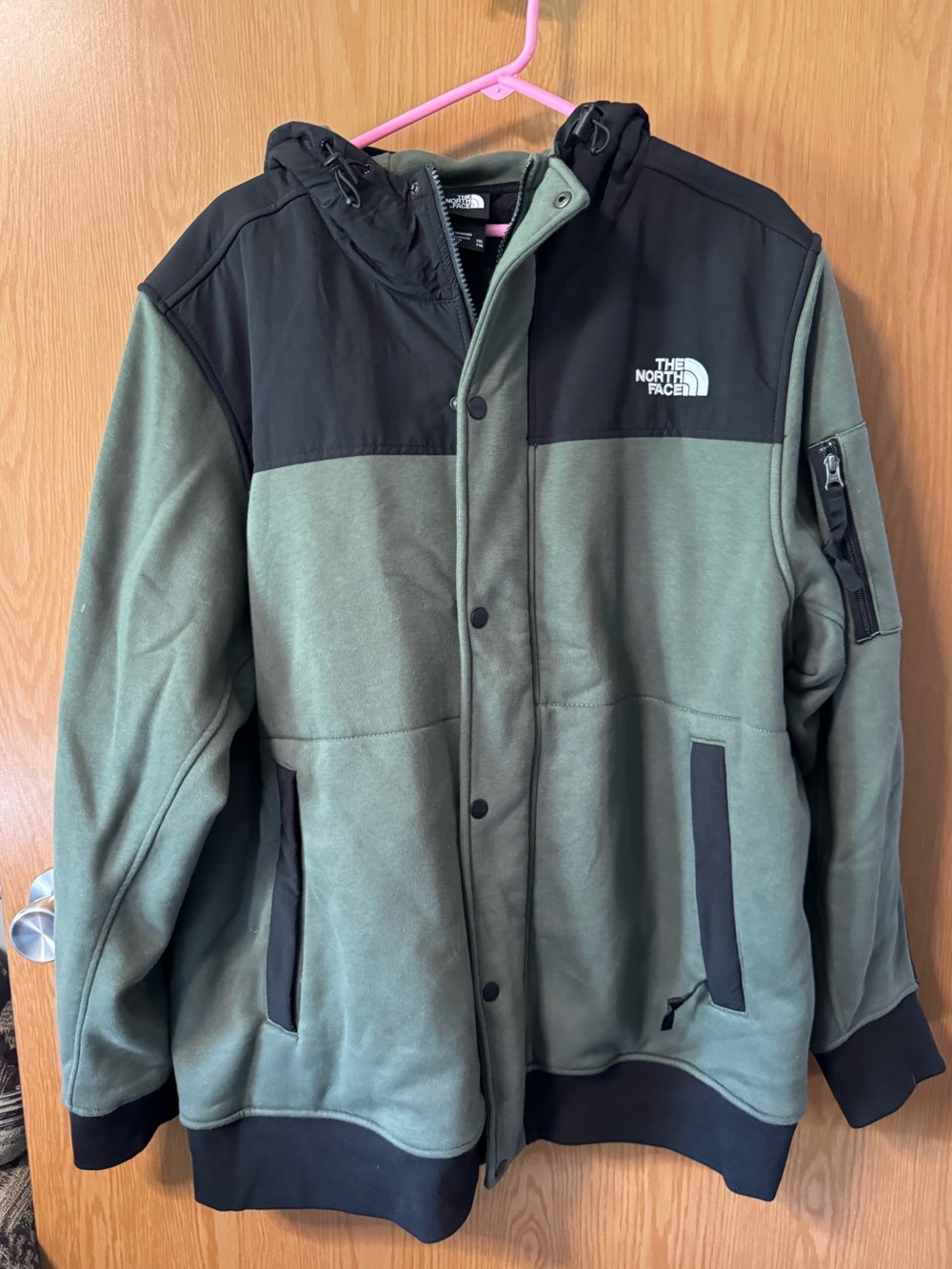 The North Face Olive Green and Black Hooded Performance Jacket
